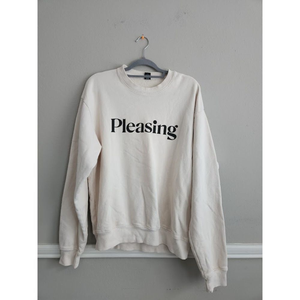 Pleasing Crewneck Sweatshirt with Logo‎ in Cream | Size L